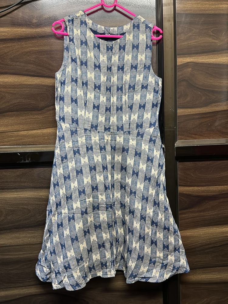 Mini Blue Check Dress