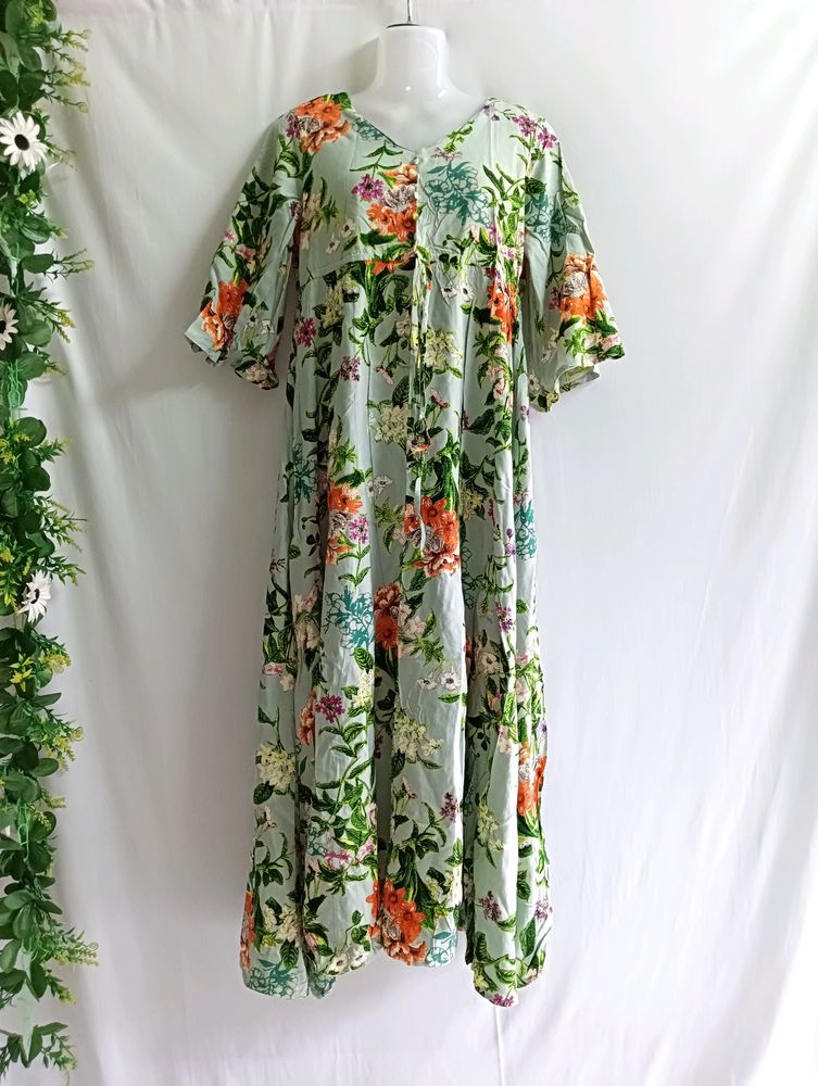 Floral Print Assumetrical Dress