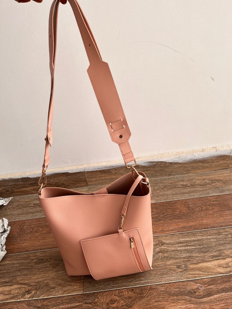 Miniso peach tote Bag