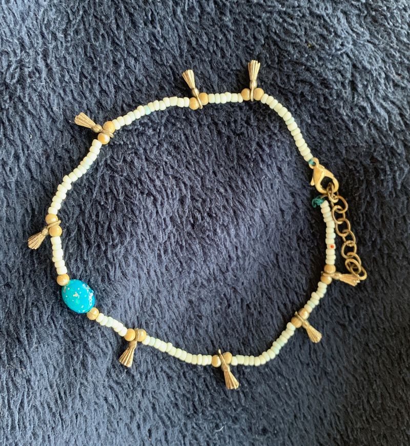 Beaded & metal Anklet