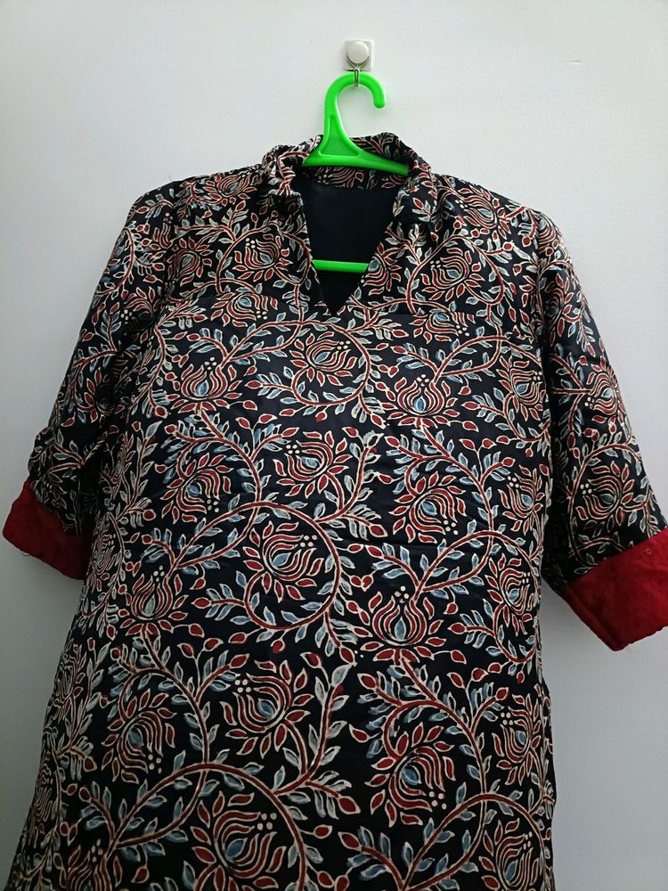 Pure Ajrakh Modal Silk Kurta