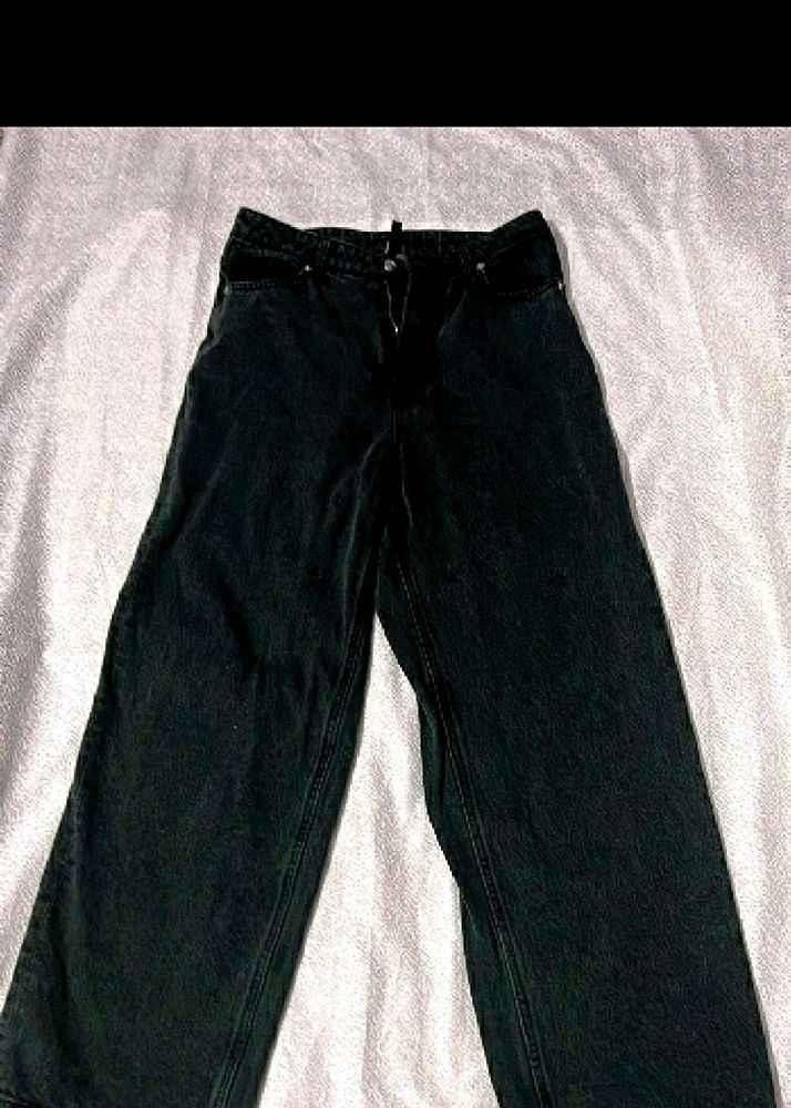 H&M Straight Leg Black Baggy Jeans