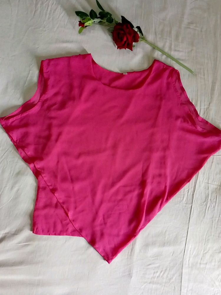 Haoxq Rose Pink Top