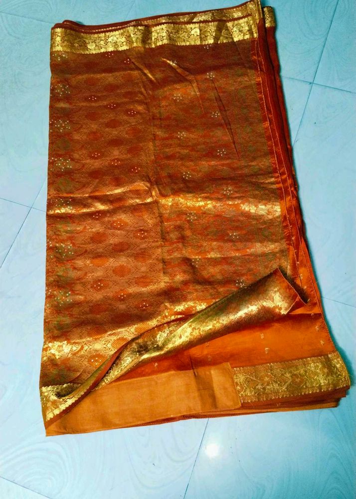 Orange Colour Pure Kanchipattu Saree