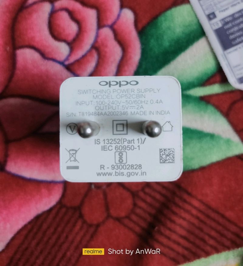 Oppo 10watt Charger Original Only Adaptor