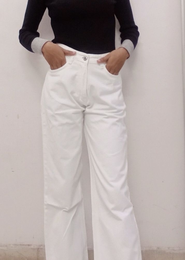 White Wide Leg Jeans