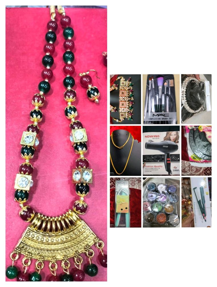 Cosmetics And Jewellery Combo