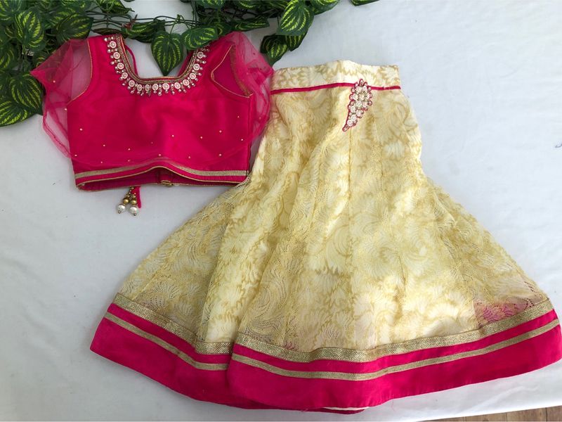 Cream&Pink Embroided Dress Set(Girl’s)