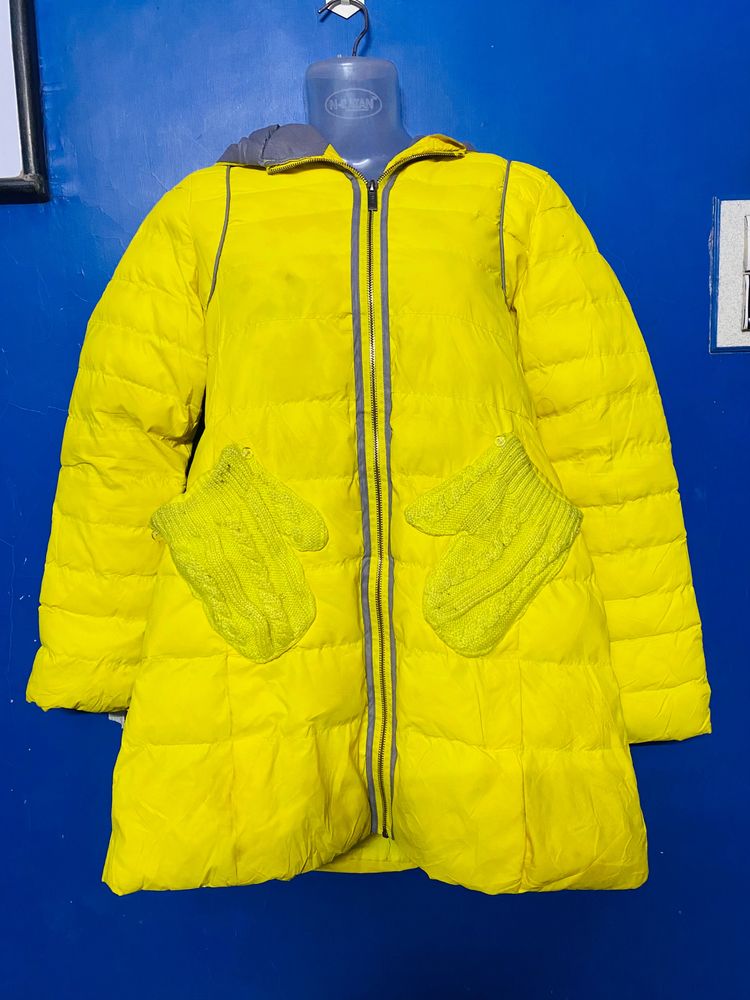 Winter Puffed Yellow Warm Jacket (sweater)