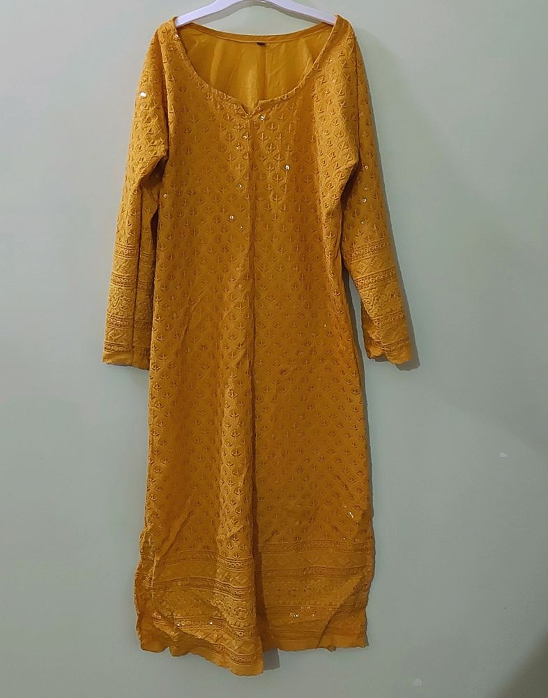 Mustard Kurta  Plazzo Set.