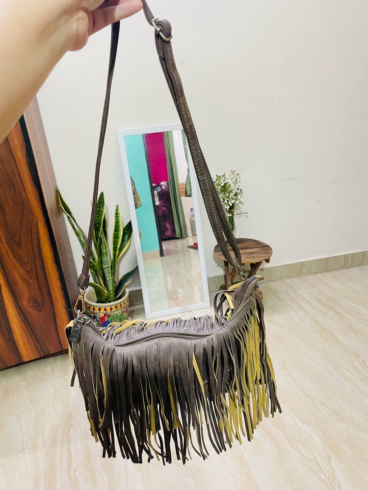 Brown Boho/frill Bag