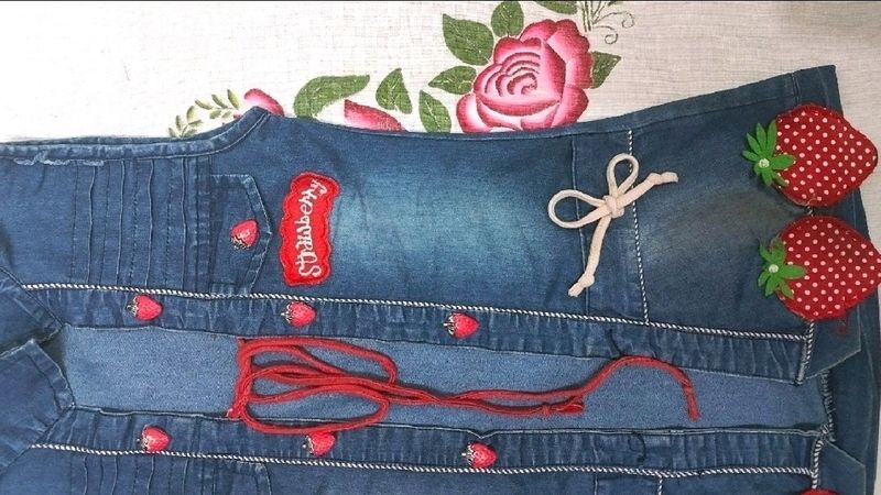 Girl's Denim Top Shrug with Stylish Design