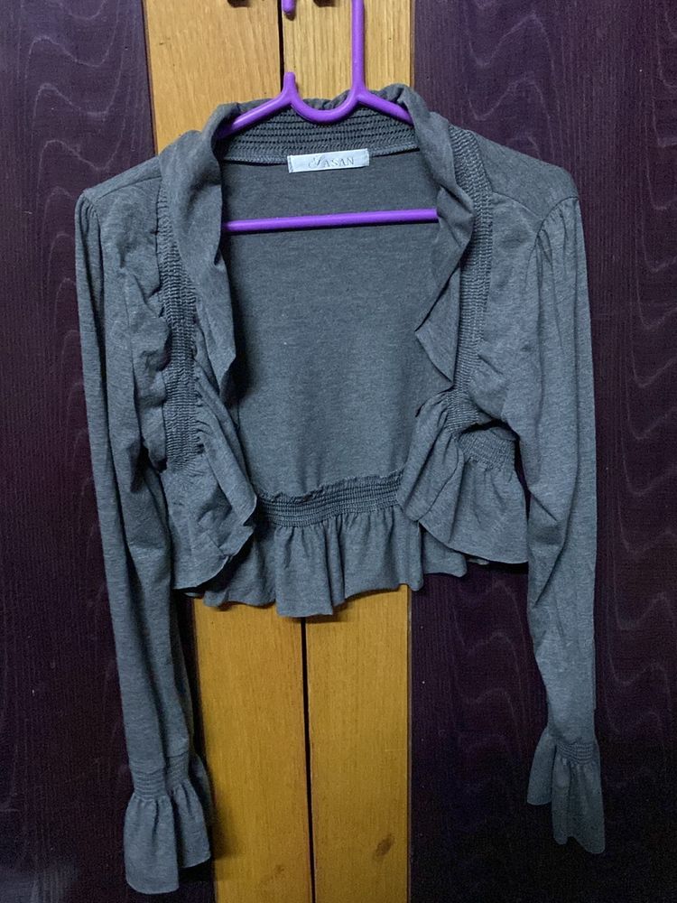 Crop Grey Shrug