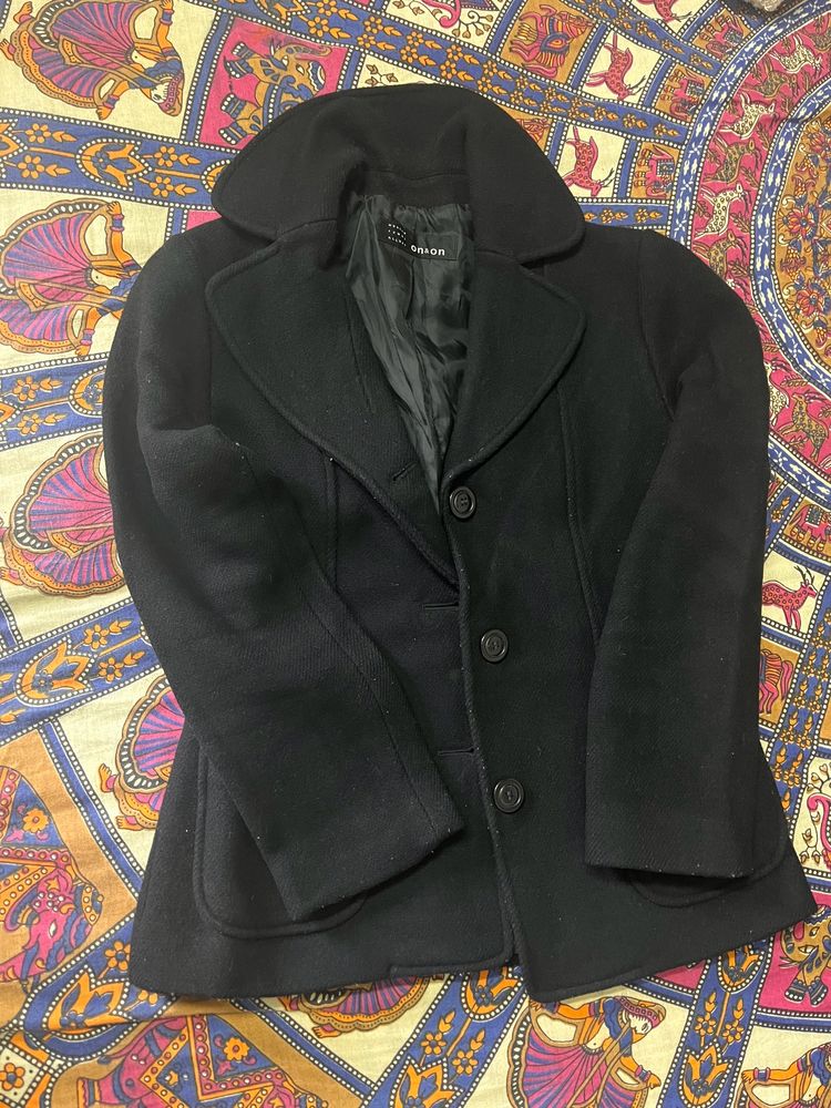 woolen blazer black color