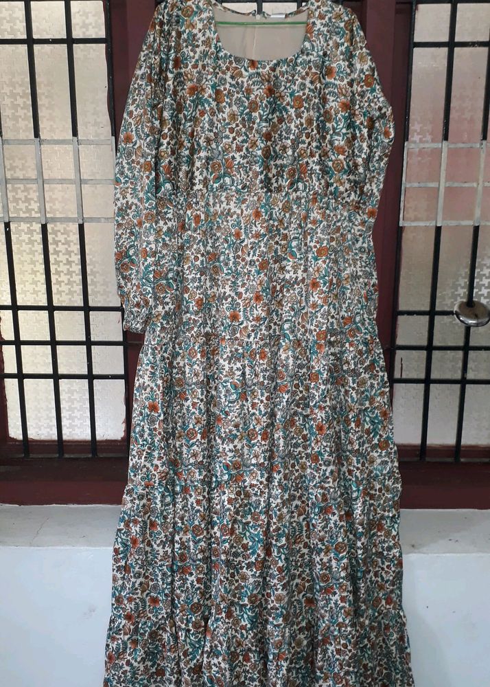 New Printed Pattern Gown For Girls-XL