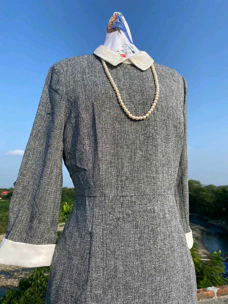 Grey collar dress