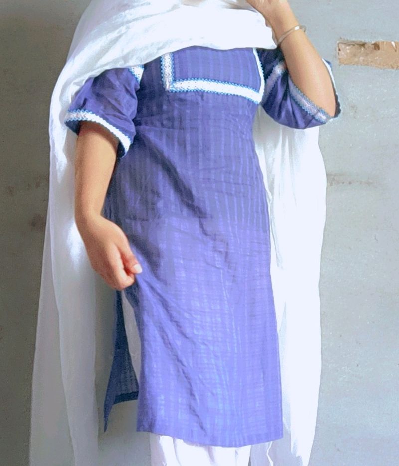 Grey Blue Coloured Kurti