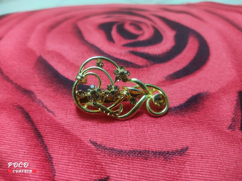 Golden Stone Pin For Saree