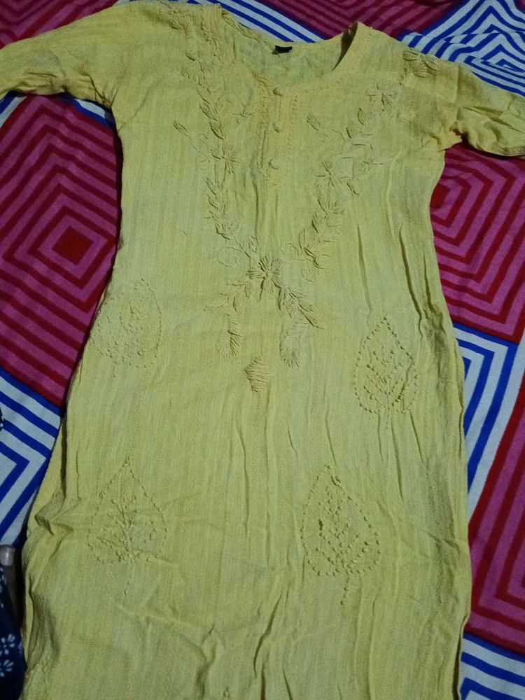 Chickenkari Yellow Kurti