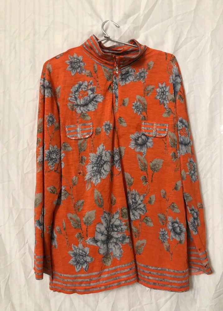 Floral Printed Orange Top