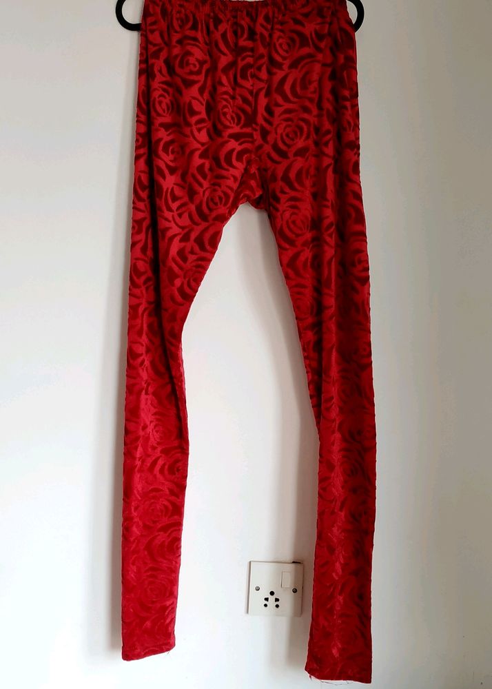 Red Velvet Leggings