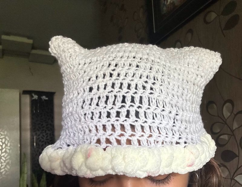 White Cat Ear Beanie