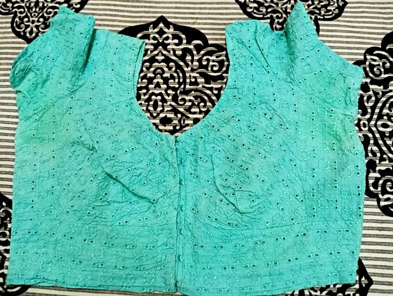 Blue Chikenkari Blouse