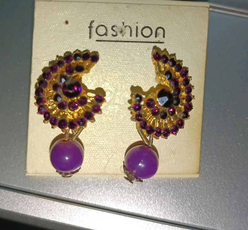 Beautiful  Stone Studded Earring With Embellished