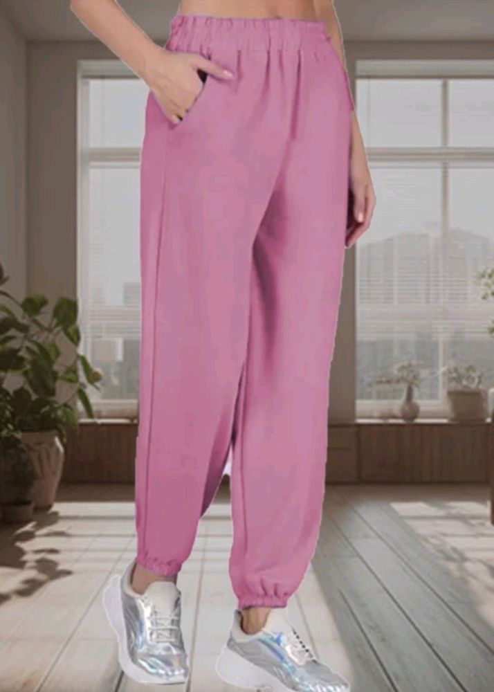 Women Comfort Fit Peach  Rayon Joggers Or Lower