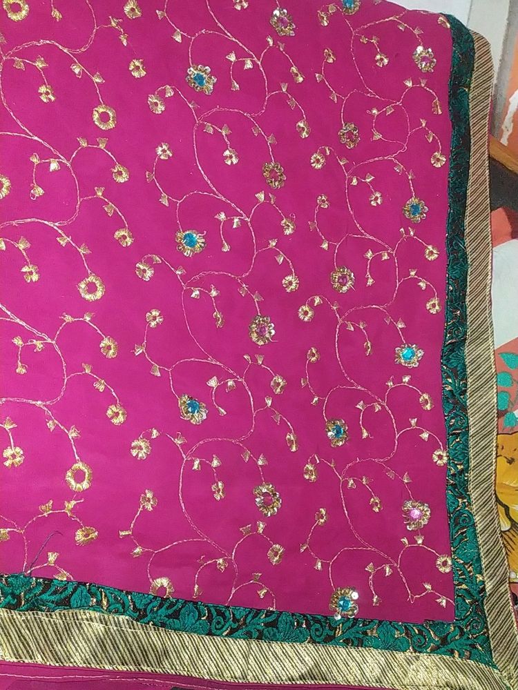 Pink Embroidery Saree