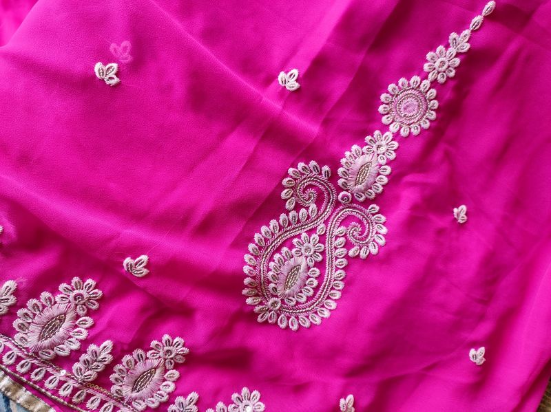 New Without Tag Embroidered Saree