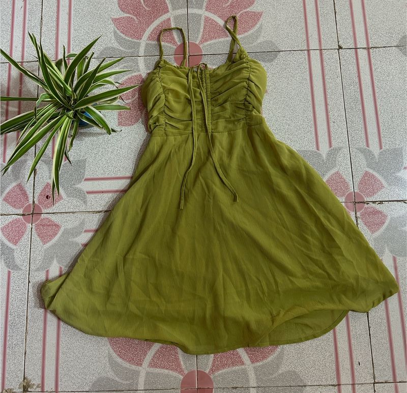 Olive Green Western Dress 🍭