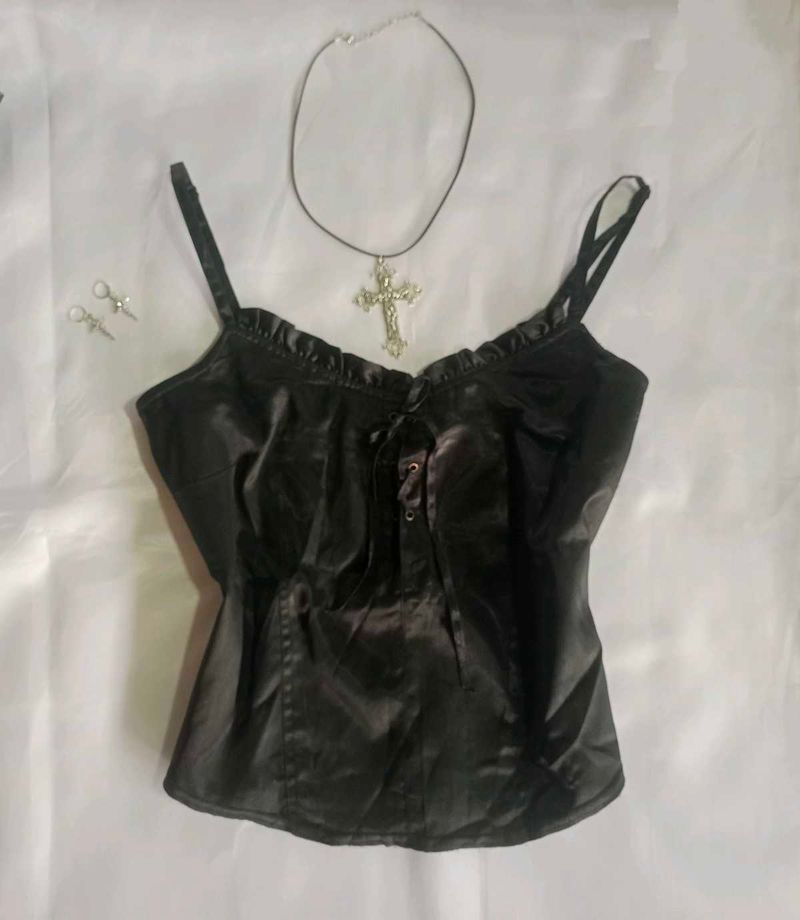 Black Lace Camisole Top