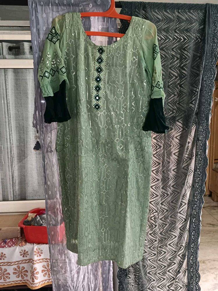 Green Kurta Set