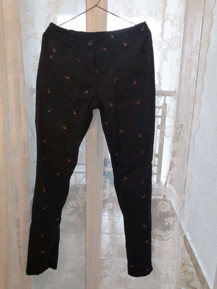 Max printed straight jeans with floral prints