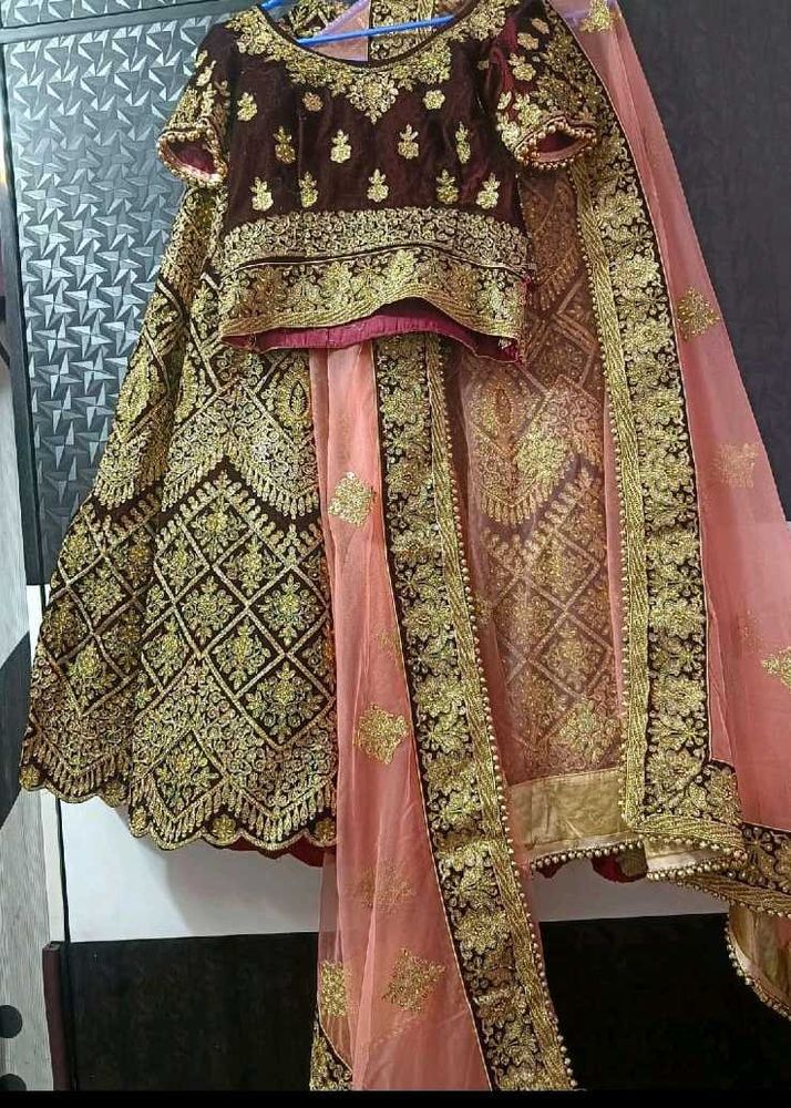 Wine Bridal Lehenga