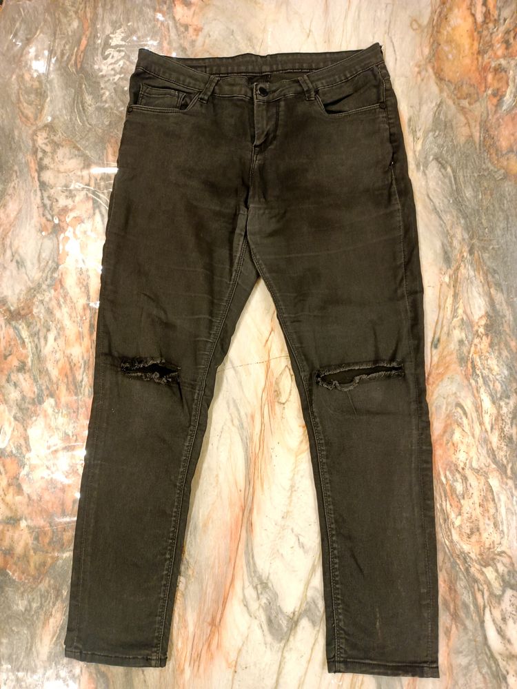 Black Ribbed Jeans