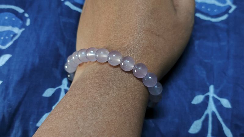 Purplish White Bracelet | Glass Beads Bracele