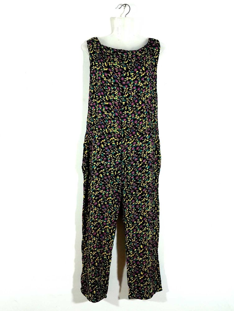 Black Printed Jumpsuit For Women's