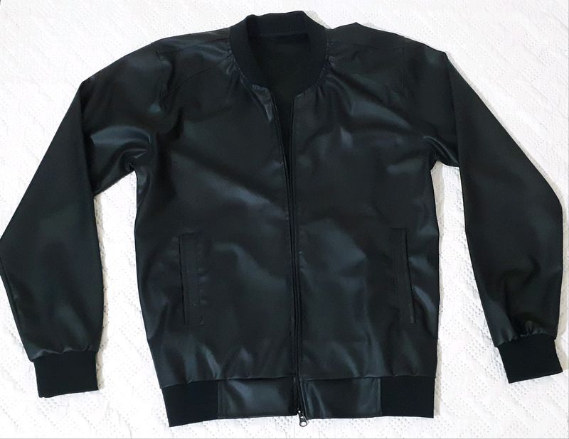 PU Leather Bomber Jacket