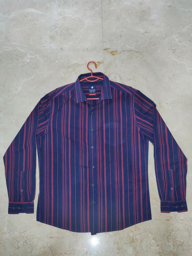 Netplay Mauva Stripes Shirt For Men.