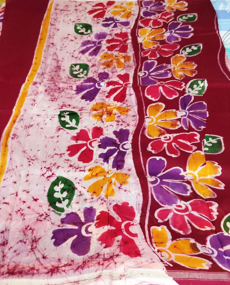 New Batick Chanderi Saree