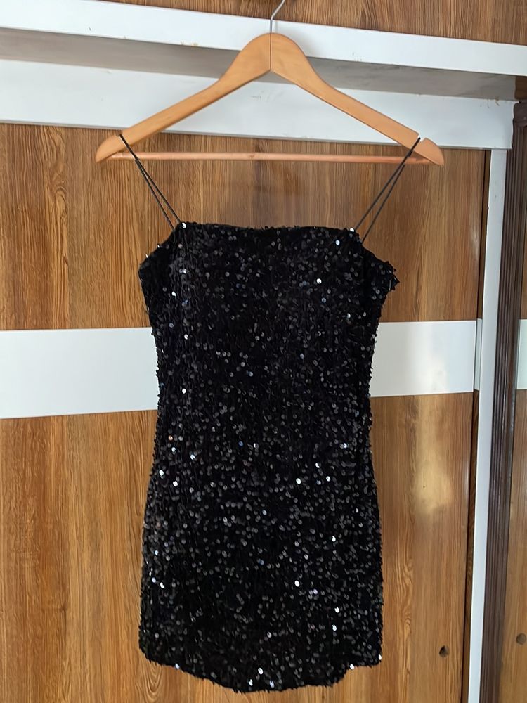 Mini Velvet Sequin Bodycon Black Dress Aka Lbd