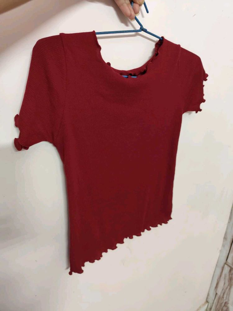 Dark Red Women's Top