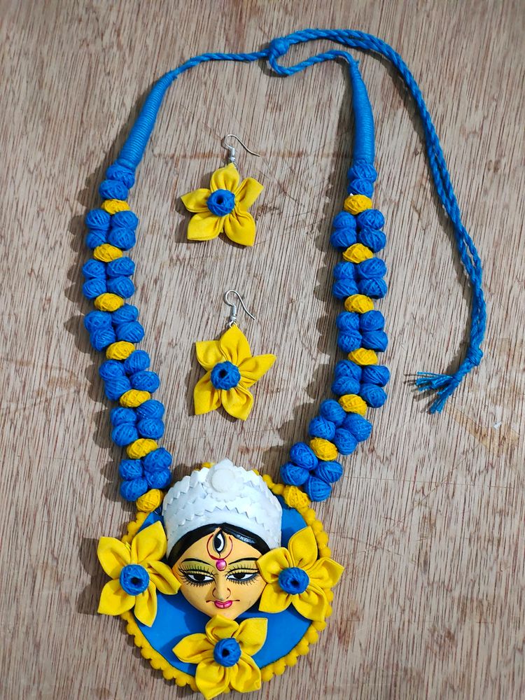 Brand New Terracotta Maa Durga Face Jewellery Neck