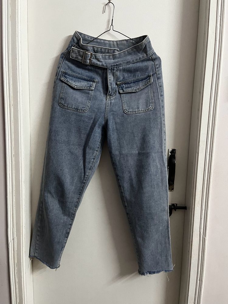 Belted Denim High Waist