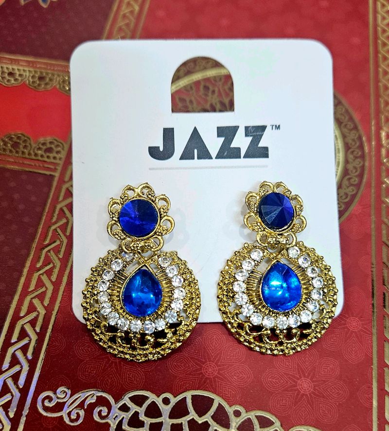 Gold Plated Blue Stone Earrings 🤩⭐️