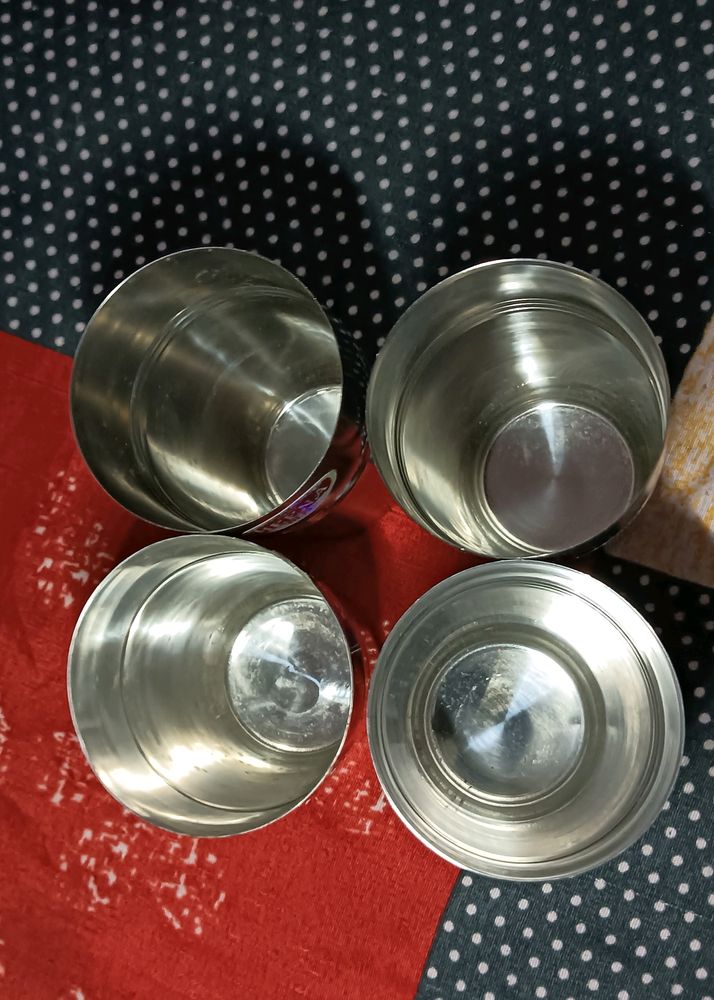 4 Stainless Steel Glasses