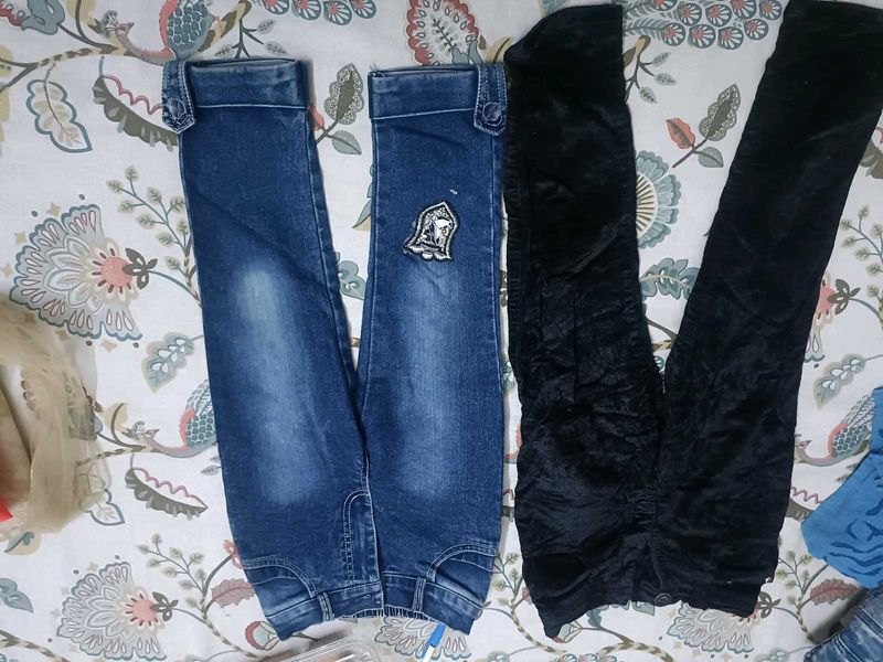 Combo Of Denim & Cotrise Pant For 5-6 Years