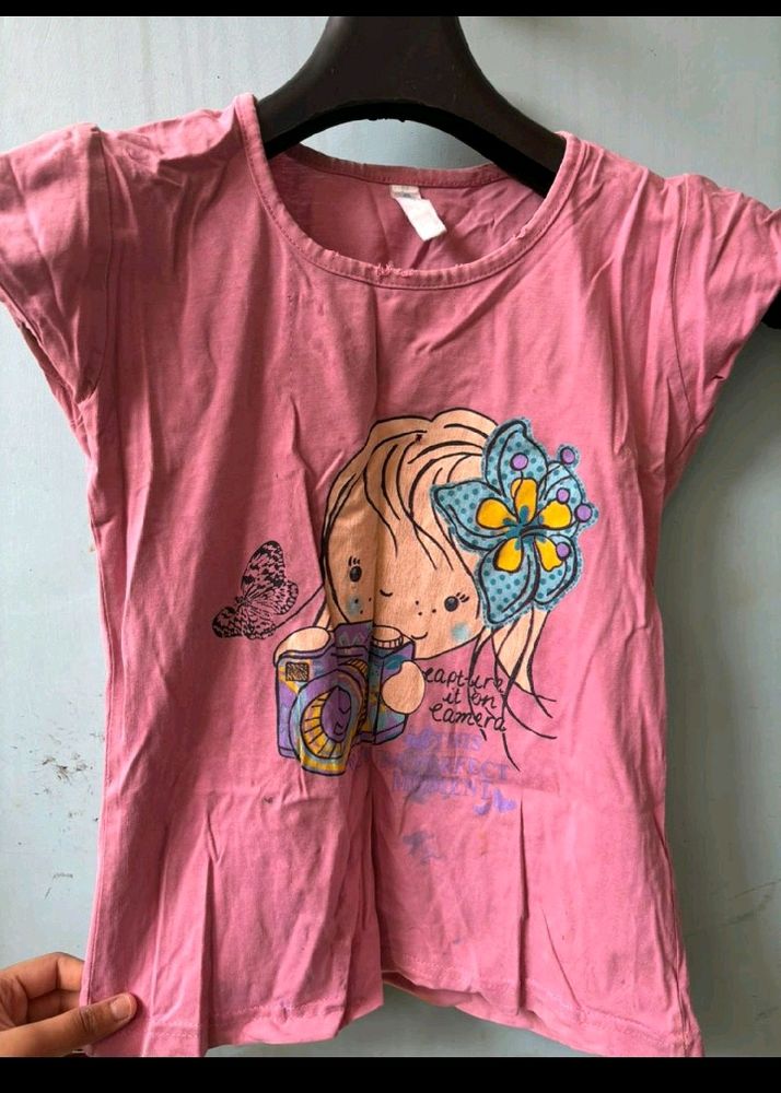 Pink Doll T-shirt For Girls